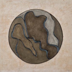Roger Martin, Beach Stone, 18 x 18, collage on masonite, 1967