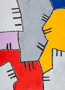 Drill Holes | 22" x 30", oil stick and oil paint on paper, 2011