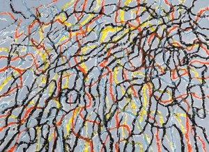 Grey in a Series | 30" x 22", oil paint and oil stick on paper, 2012