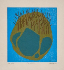Pigeon Cove Woods | 9" x 10", woodcut, 1972