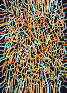 Part of a Series in Black | 22" x 30", oil paint and oil stick-on-canvas, 2011
