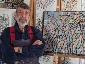 Roger Martin in his studio, Rockport, MA.