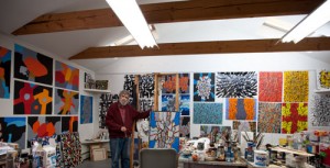 Roger Martin in his studio, Rockport, MA